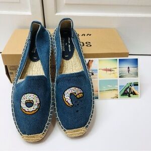 SOLUDOS Jason Polan Vintage Denim Donut Smoking Slipper Size 7